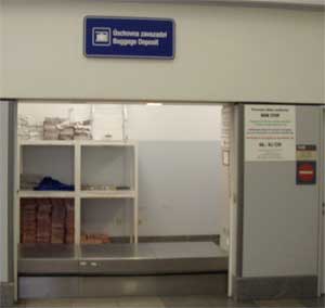 Úschovna zavazadel na letišti Ruzyně.